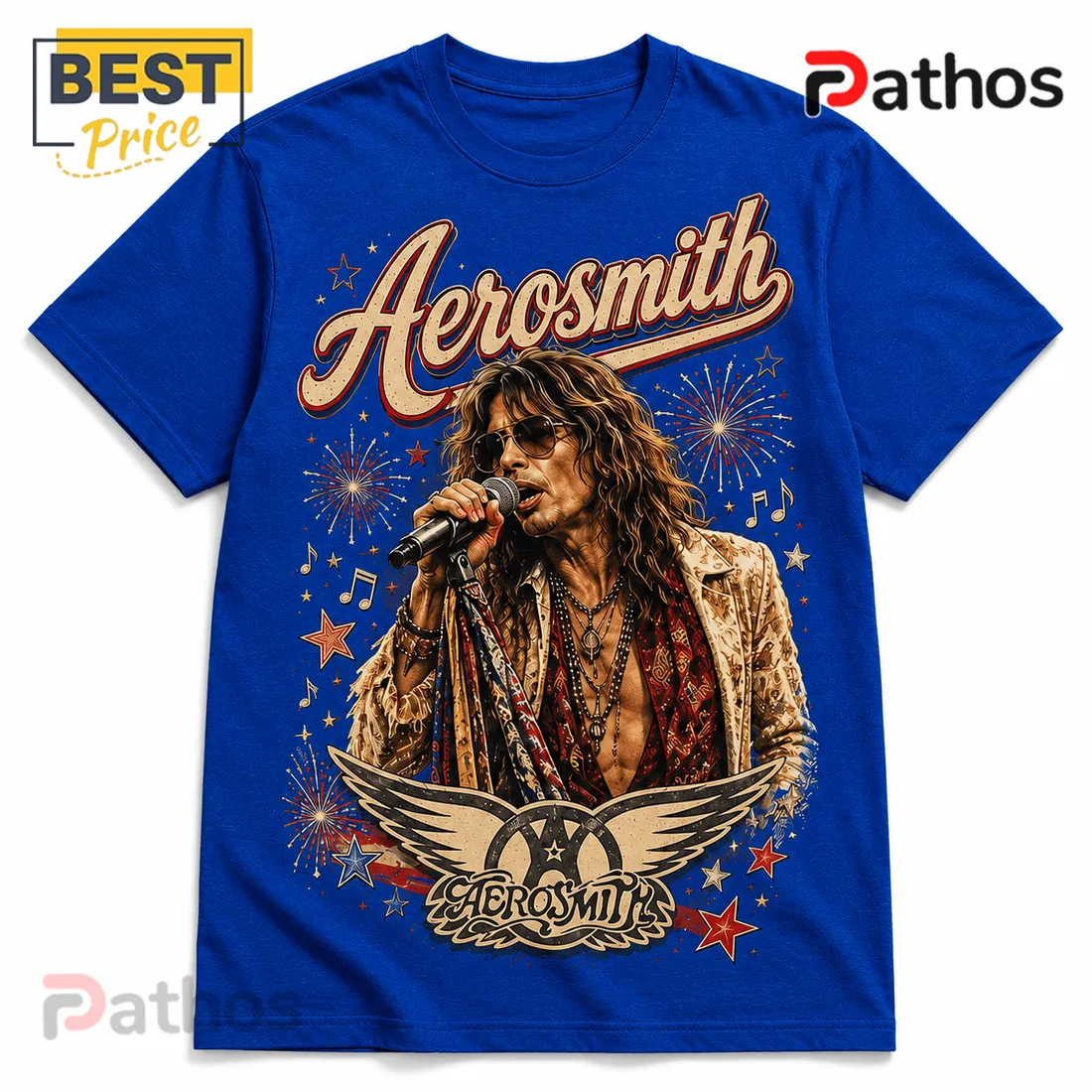 Aerosmith Red White And Blue Vintage Royal Blue Shirt Aerosmith Red White And Blue Vintage Royal Blue Shirt