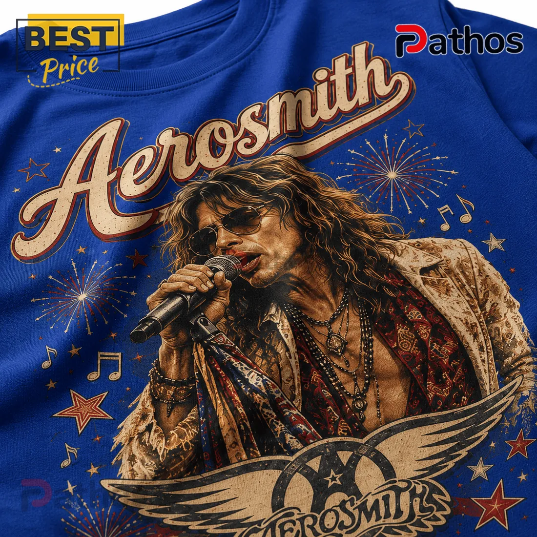 Aerosmith Red White And Blue Vintage Royal Blue Shirt Aerosmith Red White And Blue Vintage Royal Blue Shirt