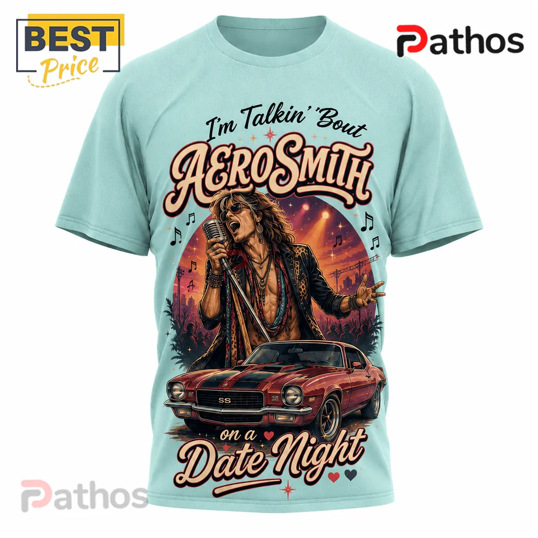 Aerosmith Road Trip Vibes Route 1973 Retro Car Graphic T-Shirt Aerosmith Road Trip Vibes Route 1973 Retro Car Graphic T-Shirt