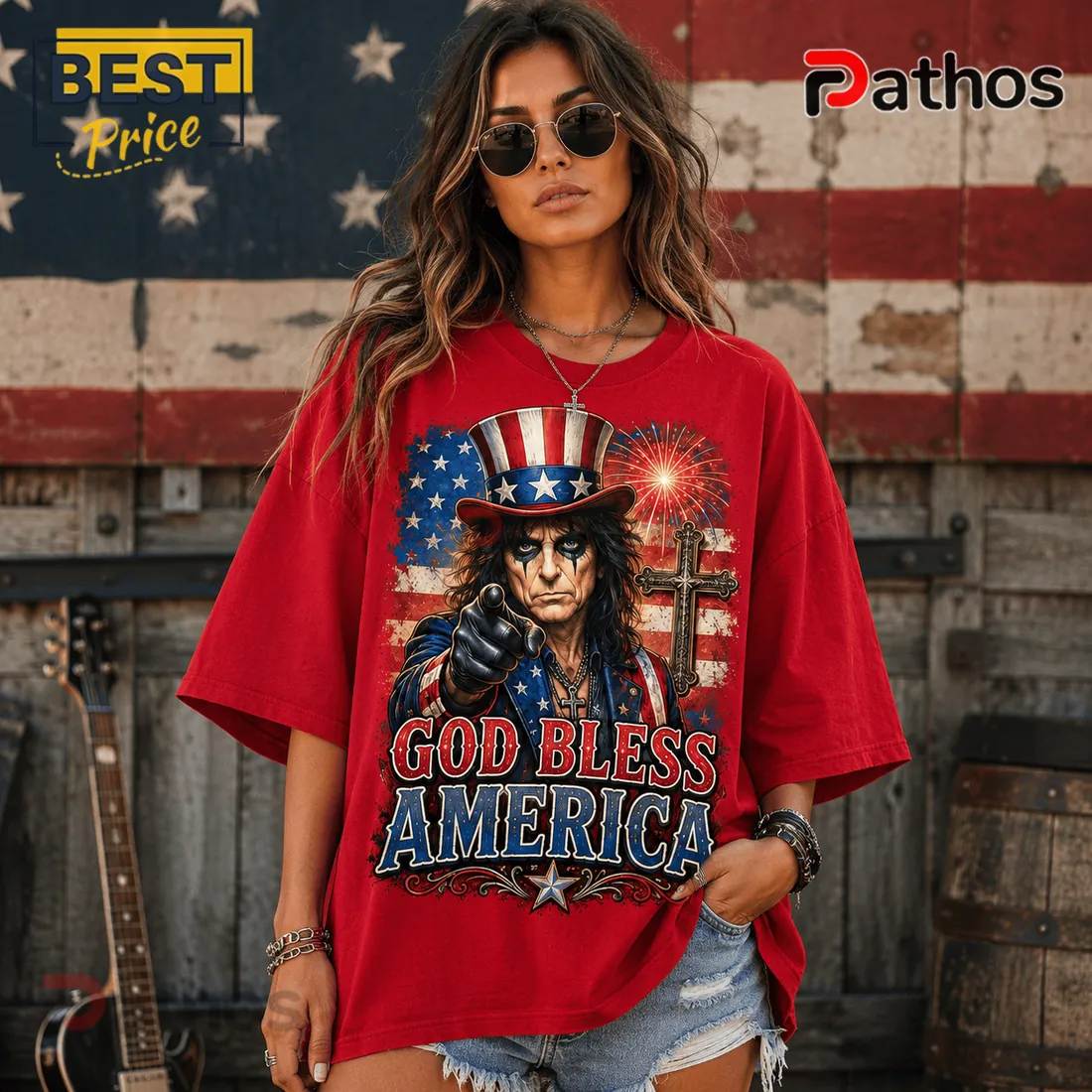 Alice Cooper One Nation Under God 250 Years Red T-Shirt Alice Cooper One Nation Under God 250 Years Red T-Shirt