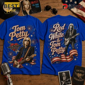 Tom Petty Red White and Blue Patriotic Illustrated Music T-Shirt