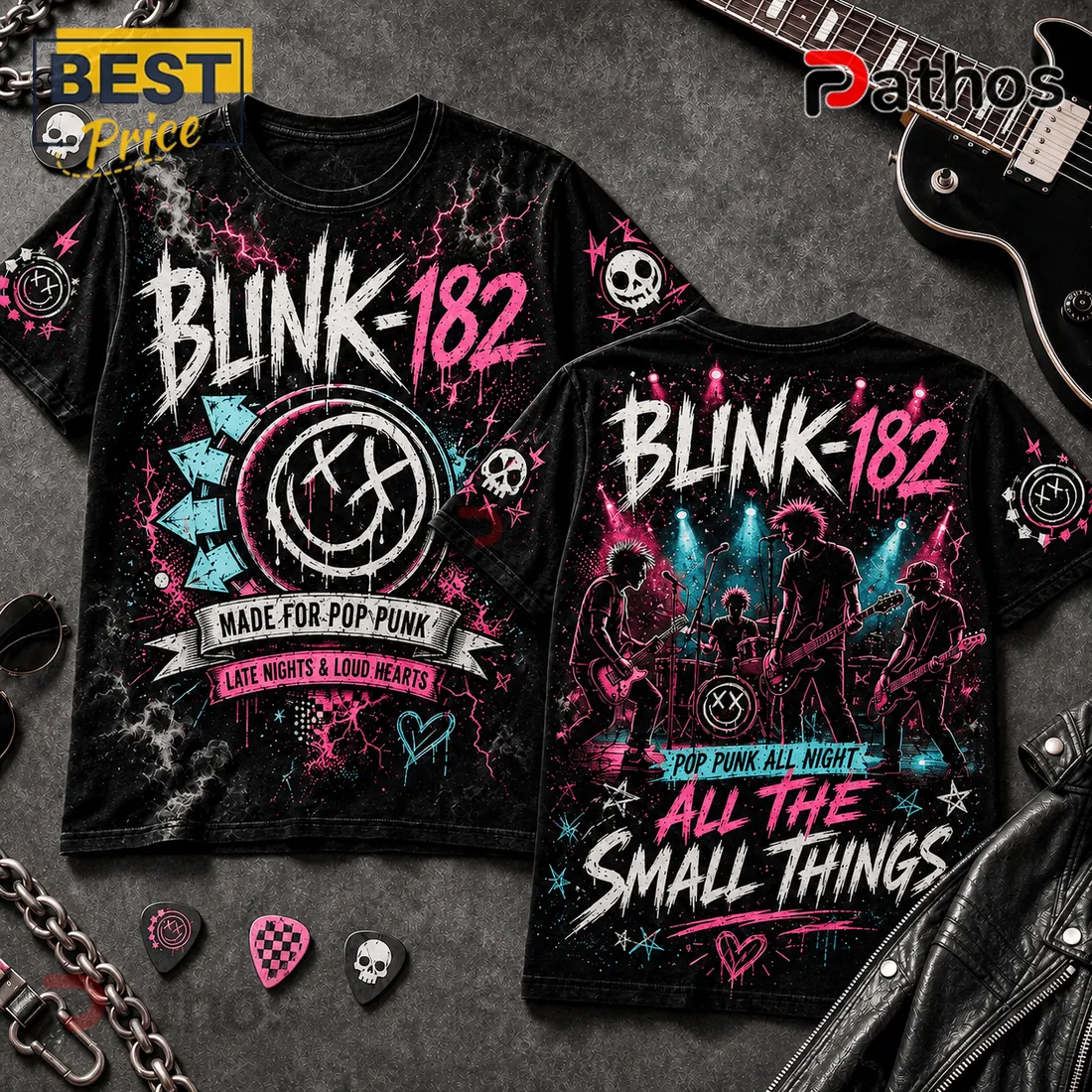 Blink-182 All The Small Things Band Merch Black Shirt Blink-182 All The Small Things Band Merch Black Shirt