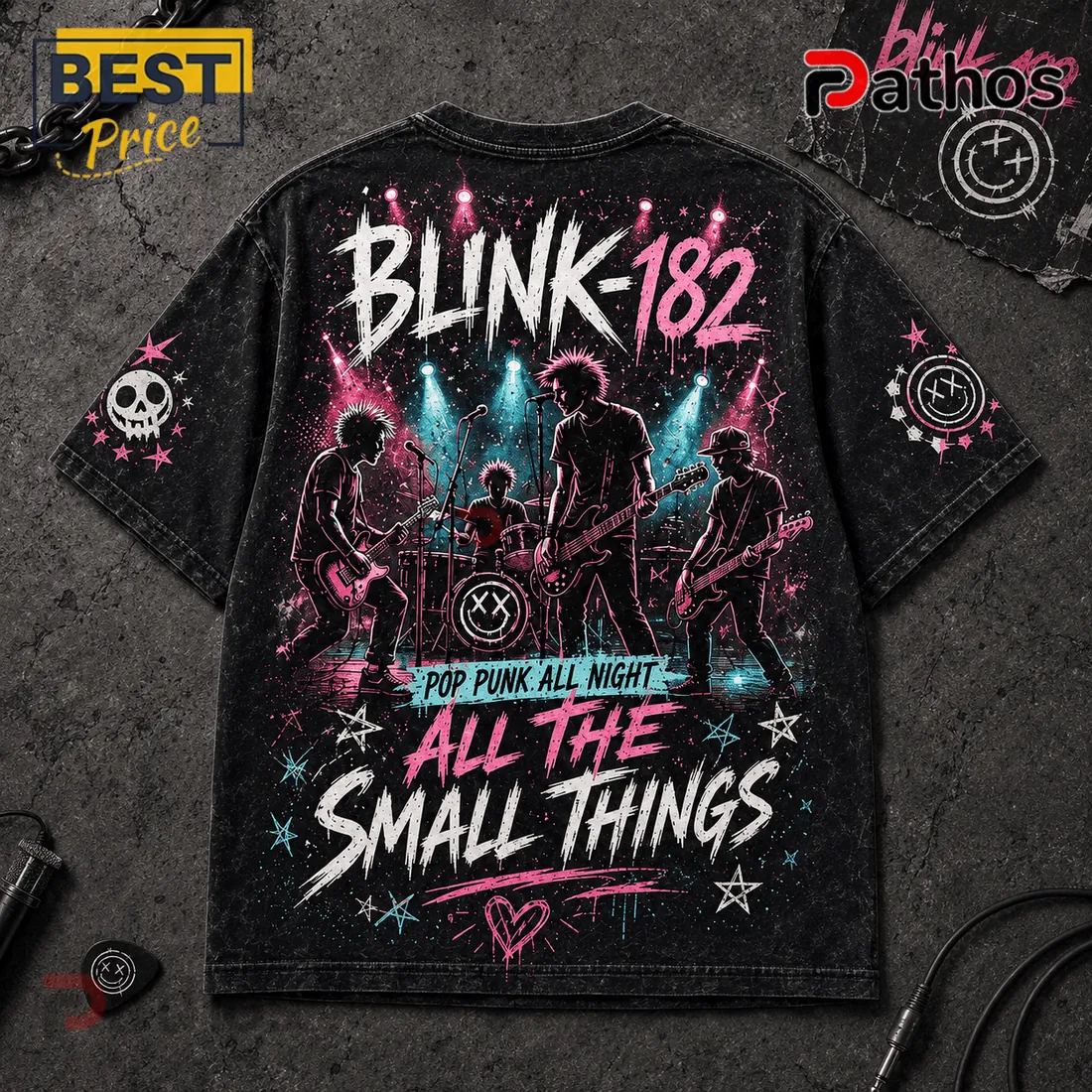 Blink-182 All The Small Things Band Merch Black Shirt Blink-182 All The Small Things Band Merch Black Shirt