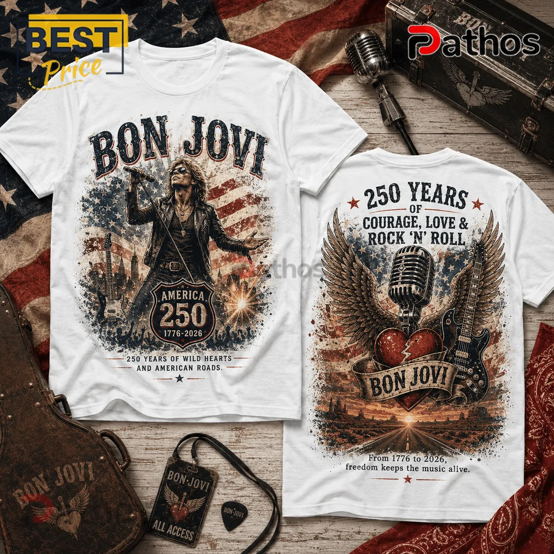 Bon Jovi 250 Years 1776-2026 American Independence Tour Shirt Bon Jovi 250 Years 1776-2026 American Independence Tour Shirt