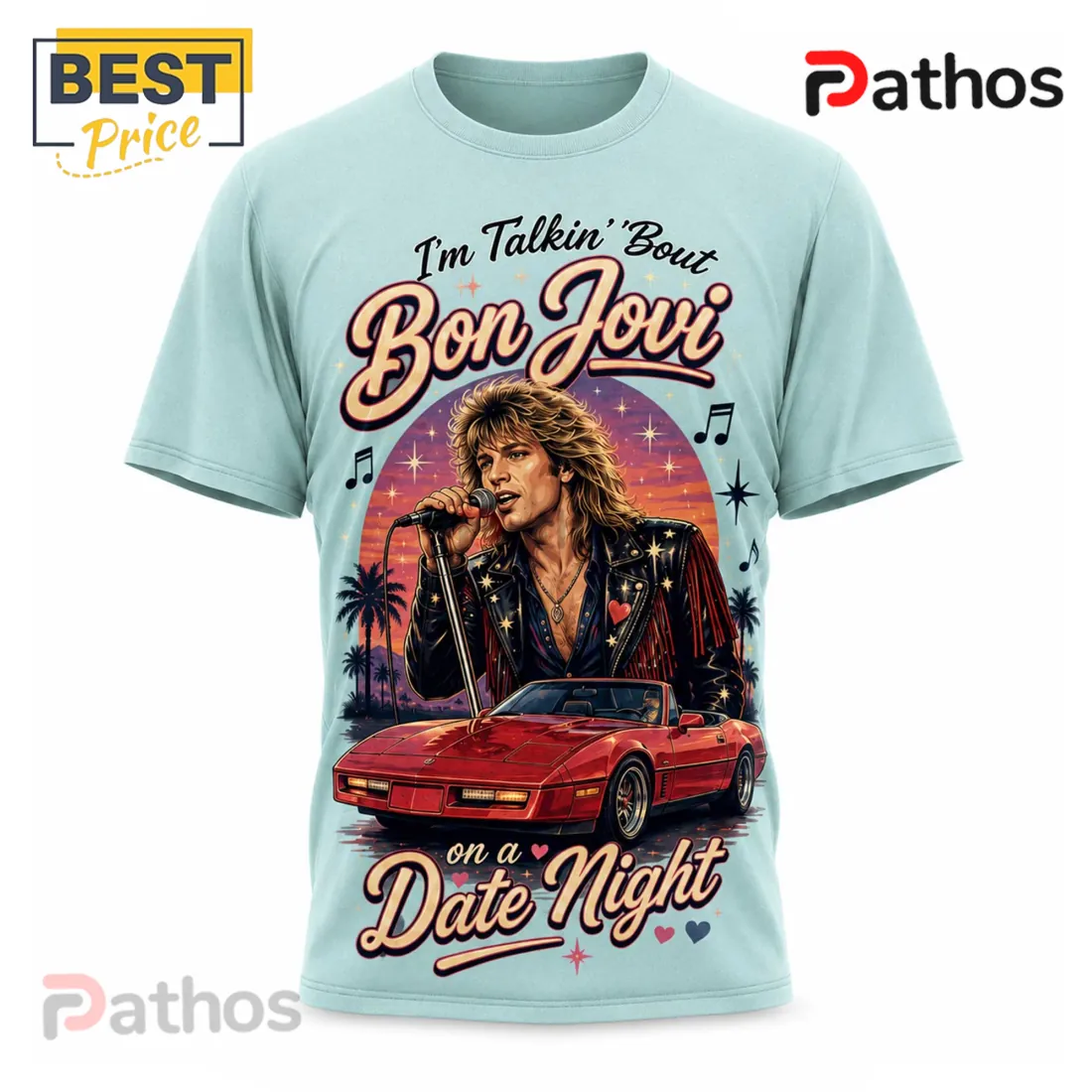 Bon Jovi Retro Roadside Nights Road Trip Vibes T-Shirt Bon Jovi Retro Roadside Nights Road Trip Vibes T-Shirt