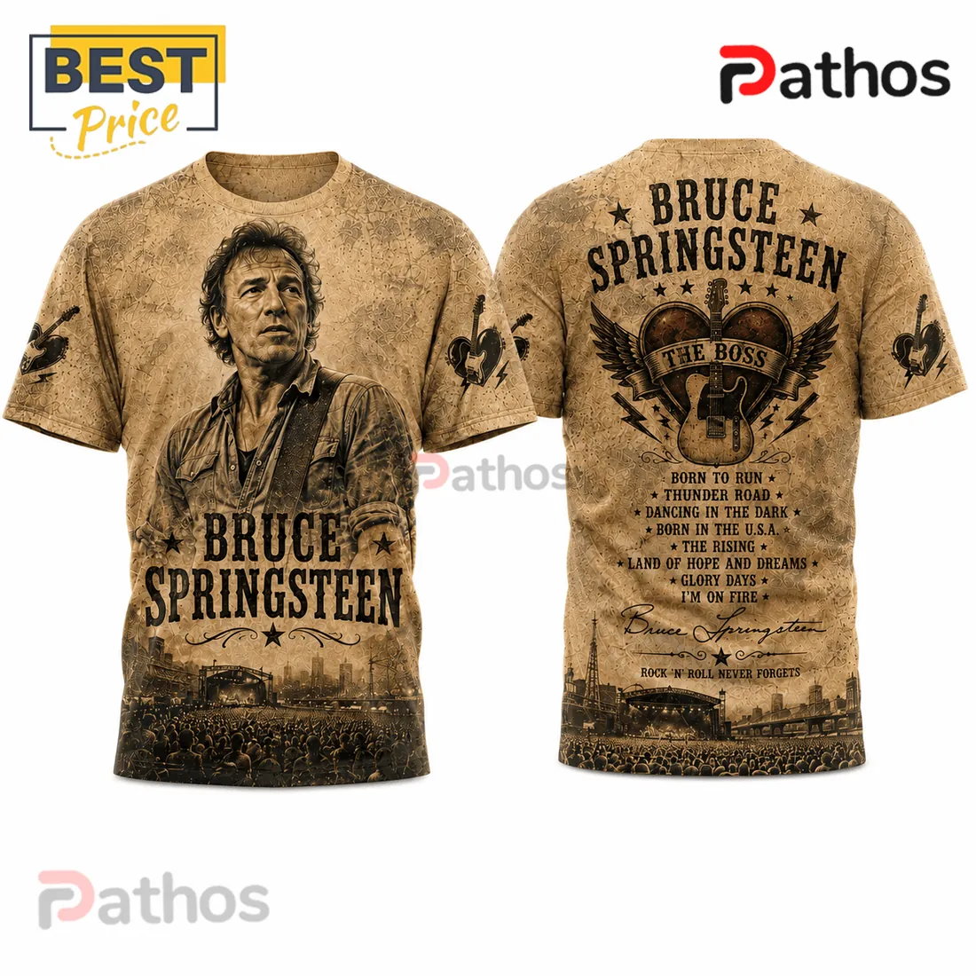 Bruce Springsteen Rock and Roll Never Forgets Timeless T-Shirt Bruce Springsteen Rock and Roll Never Forgets Timeless T-Shirt