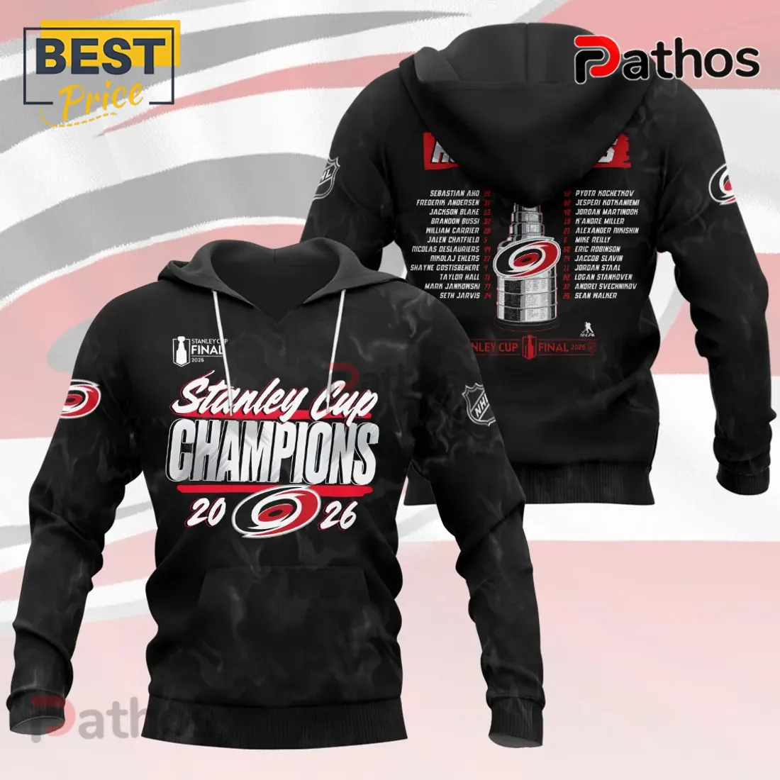 Carolina Hurricanes 2026 Stanley Cup Champions Roster T-Shirt Carolina Hurricanes 2026 Stanley Cup Champions Roster T-Shirt