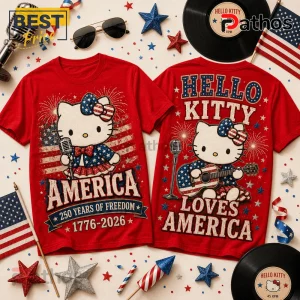 Hello Kitty x America 250 Years of Freedom 1776-2026 Patriotic T-Shirt