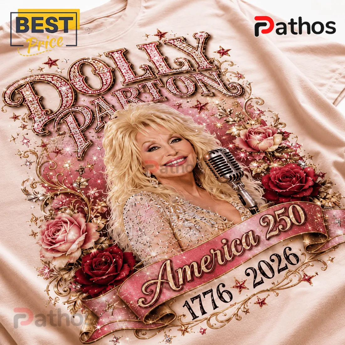 Dolly Parton America 250th Anniversary Cotton T-Shirt Dolly Parton America 250th Anniversary Cotton T-Shirt
