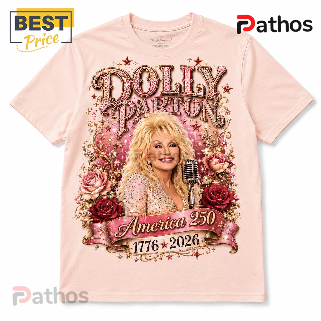 Dolly Parton America 250th Anniversary Cotton T-Shirt Dolly Parton America 250th Anniversary Cotton T-Shirt