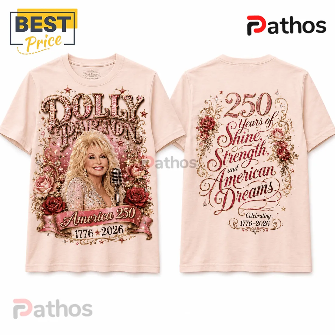 Dolly Parton America 250th Anniversary Cotton T-Shirt Dolly Parton America 250th Anniversary Cotton T-Shirt