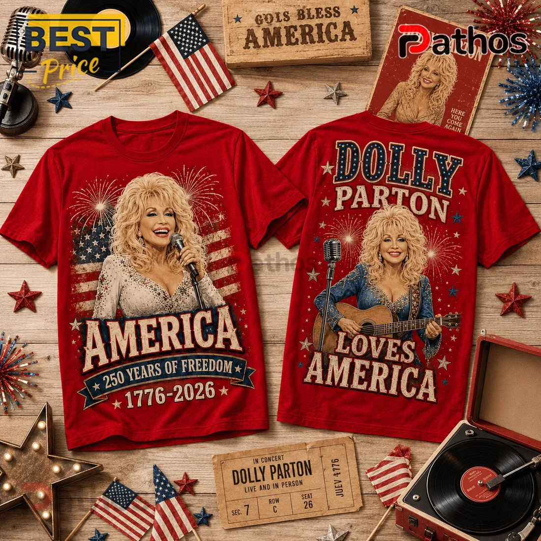 Dolly Parton x USA 250 Years of Freedom Anniversary T-Shirt Dolly Parton x USA 250 Years of Freedom Anniversary T-Shirt