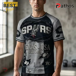 San Antonio Spurs Est 1973 Texas USA Torn Metal T-Shirt 3 San Antonio Spurs Est 1973 Texas USA Torn Metal T-Shirt
