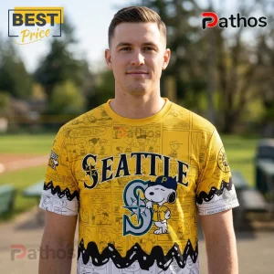 Peanuts x Seattle Mariners Vintage Yellow Mascot Shirt 2 Peanuts x Seattle Mariners Vintage Yellow Mascot Shirt