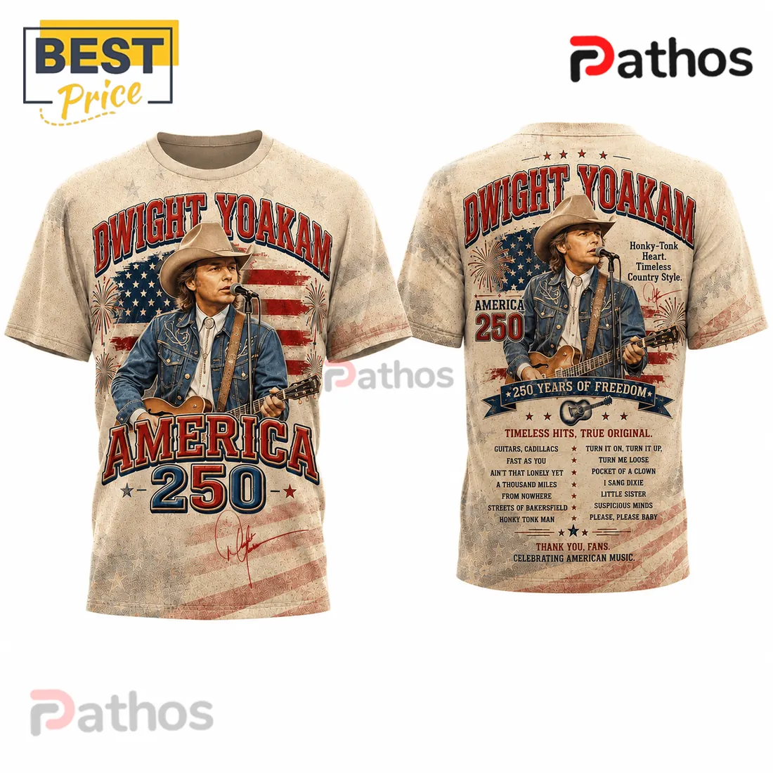 Dwight Yoakam America 250 Years of Freedom Patriotic T-Shirt Dwight Yoakam America 250 Years of Freedom Patriotic T-Shirt
