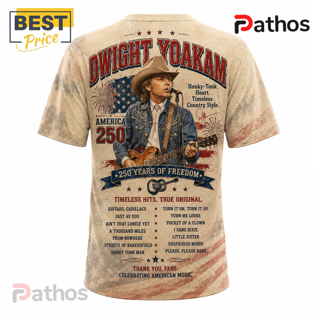 Dwight Yoakam America 250 Years of Freedom Patriotic T-Shirt Dwight Yoakam America 250 Years of Freedom Patriotic T-Shirt