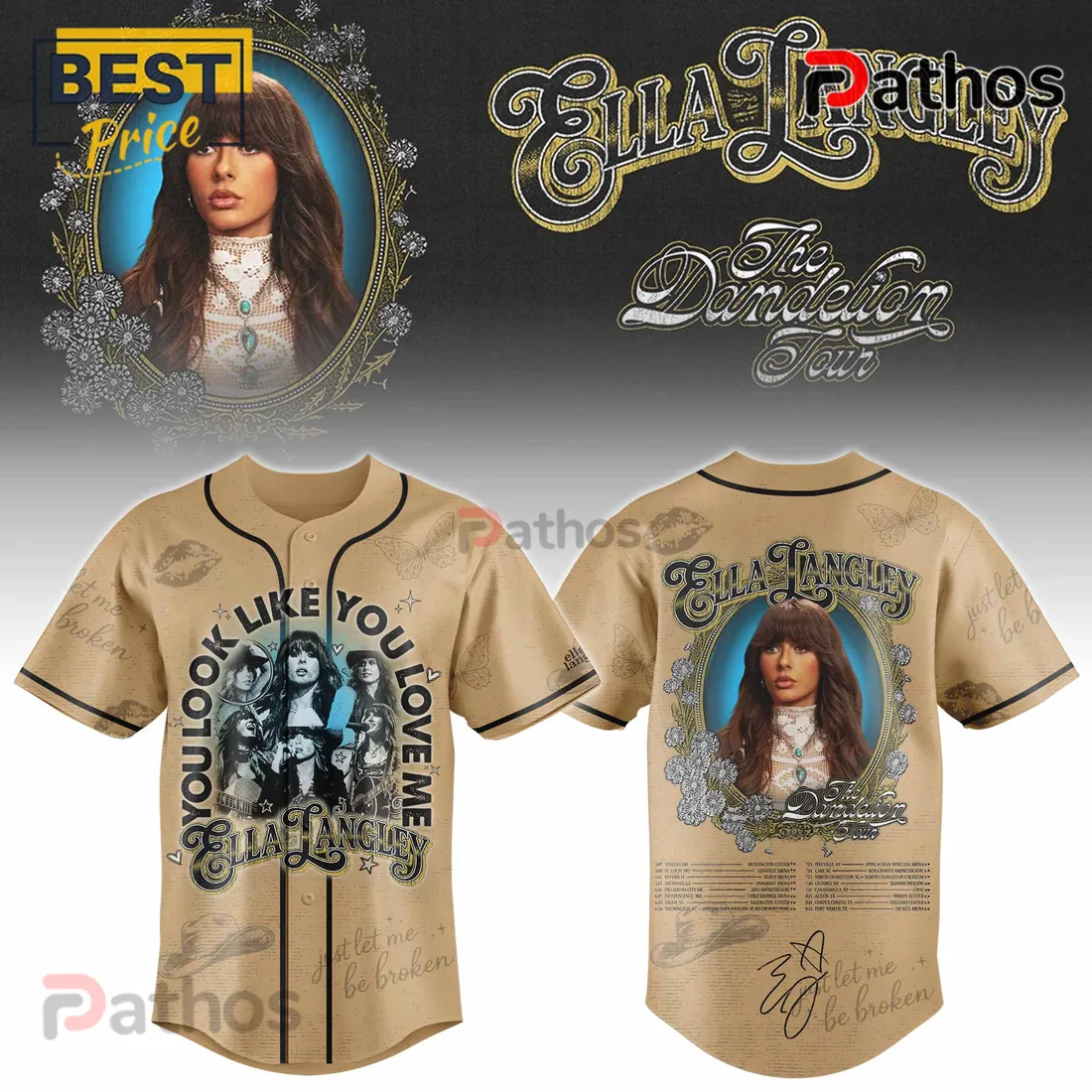 Ella Langley The Dandelion Tour 2026 Limited Edition Baseball Jersey Ella Langley The Dandelion Tour 2026 Limited Edition Baseball Jersey