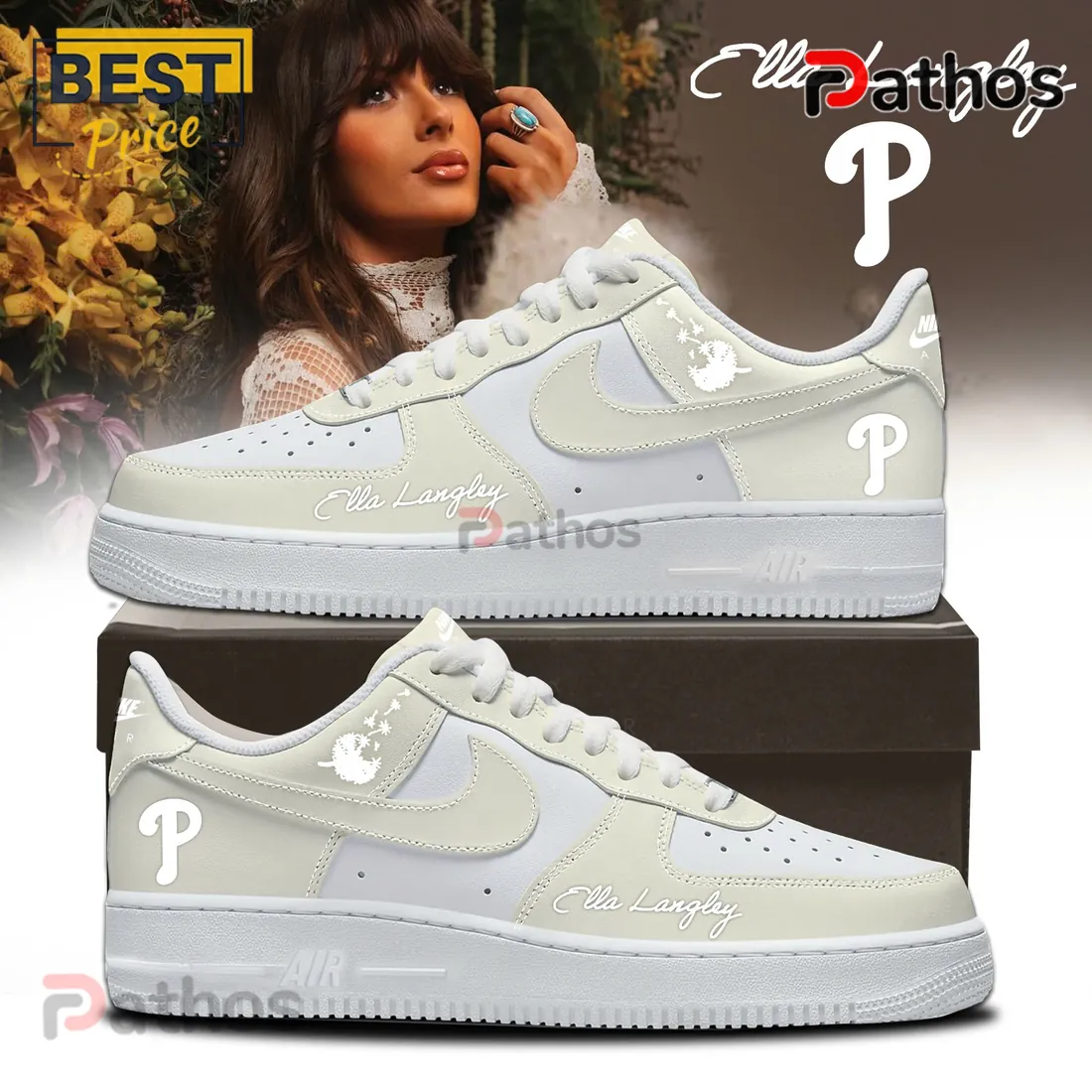 Ella Langley x Philadelphia Phillies Limited Edition Air Force 1 Sneakers Ella Langley x Philadelphia Phillies Limited Edition Air Force 1 Sneakers