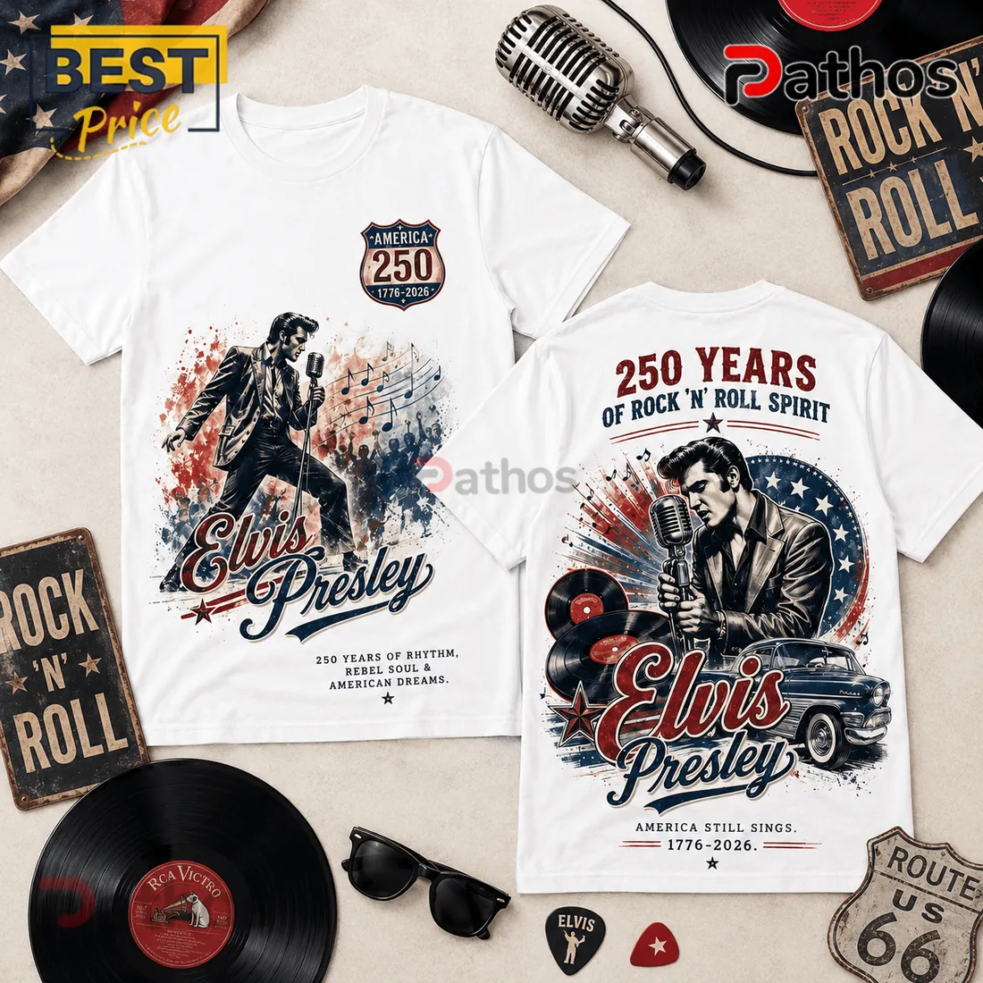 Elvis Presley America 250 Years Unisex T-Shirt Elvis Presley America 250 Years Unisex T-Shirt
