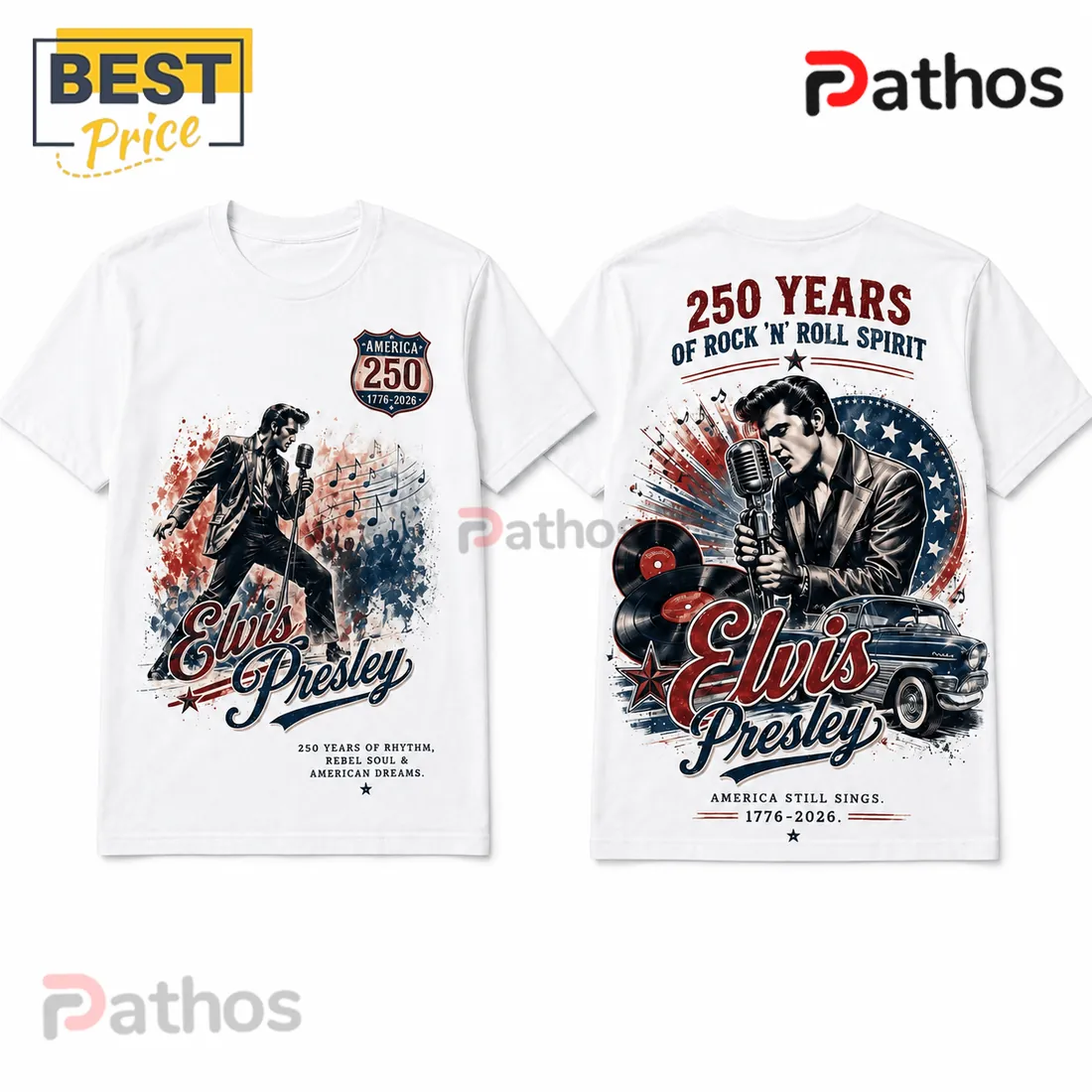 Elvis Presley America 250 Years Unisex T-Shirt Elvis Presley America 250 Years Unisex T-Shirt