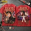 Elvis Presley The King Vintage Red Illustration  Crewneck T-Shirt