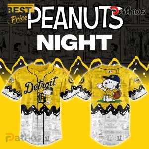 Peanuts x Detroit Tigers Mascot Illustrated Yellow Baseball Jersey