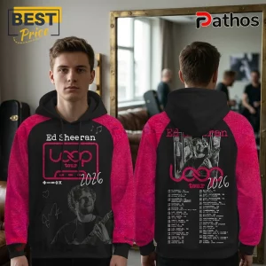 Ed Sheeran Loop Tour 2026 Pink Black Concert Hoodie