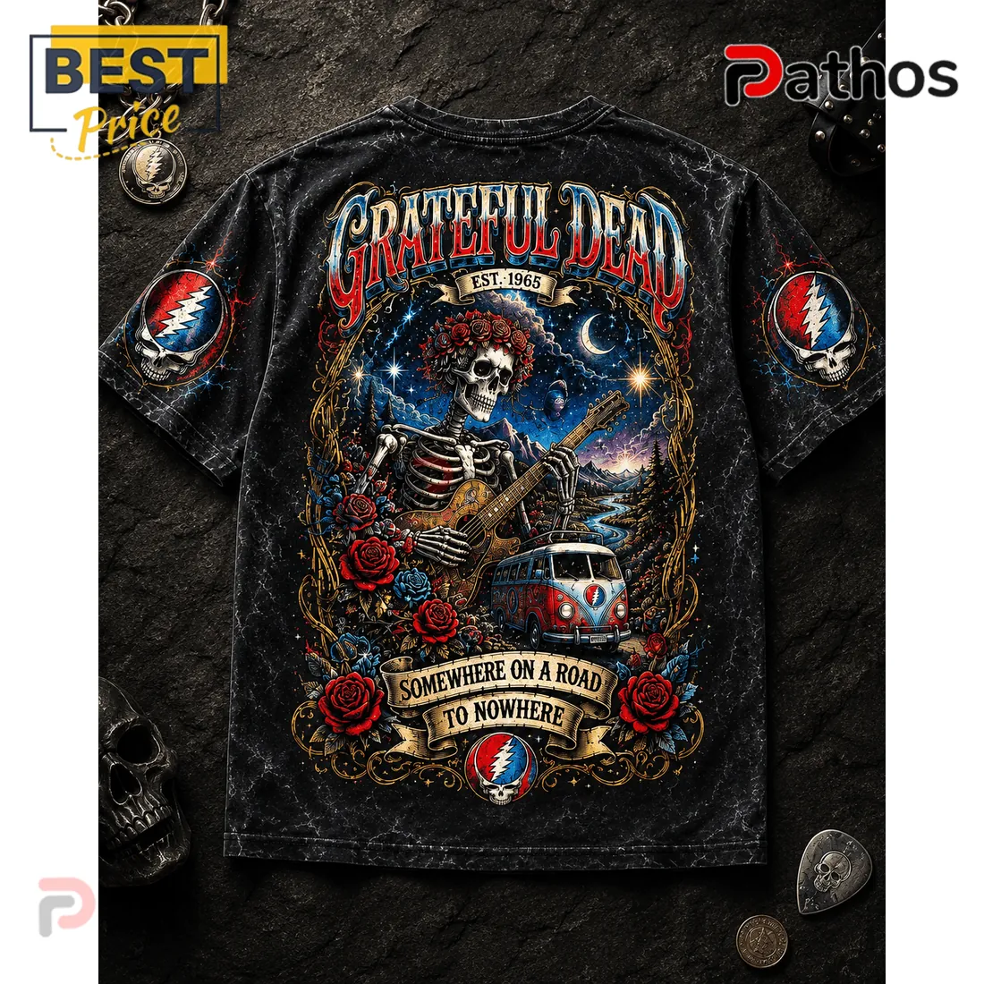 Grateful Dead Somewhere On A Road To Nowhere Cotton T-Shirt Grateful Dead Somewhere On A Road To Nowhere Cotton T-Shirt
