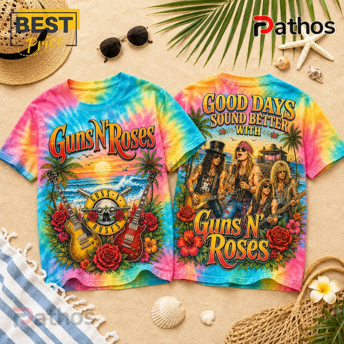 Guns N Roses ood Days Summer Tie Dye T-Shirt Guns N Roses ood Days Summer Tie Dye T-Shirt