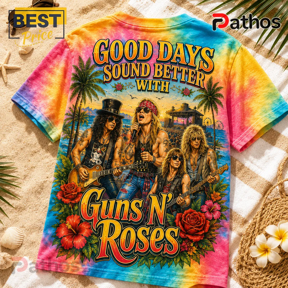 Guns N Roses ood Days Summer Tie Dye T-Shirt Guns N Roses ood Days Summer Tie Dye T-Shirt