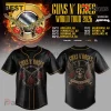 Guns N Roses World Tour 2026 Black Baseball Jersey