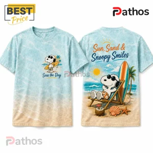 Snoopy Summer Beach Seas The Day Unisex Cotton T-Shirt 4 Snoopy Summer Beach Seas The Day Unisex Cotton T-Shirt