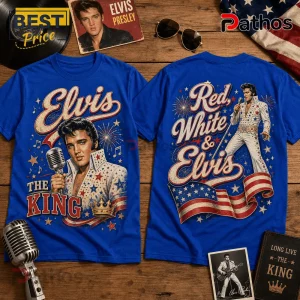 Elvis Presley Vintage Red White and Blue Patriotic T-Shirt
