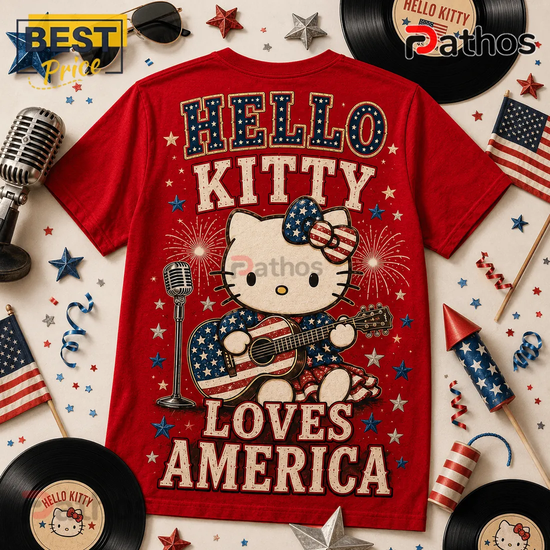 Hello Kitty x America 250 Years of Freedom 1776-2026 Patriotic T-Shirt Hello Kitty x America 250 Years of Freedom 1776-2026 Patriotic T-Shirt