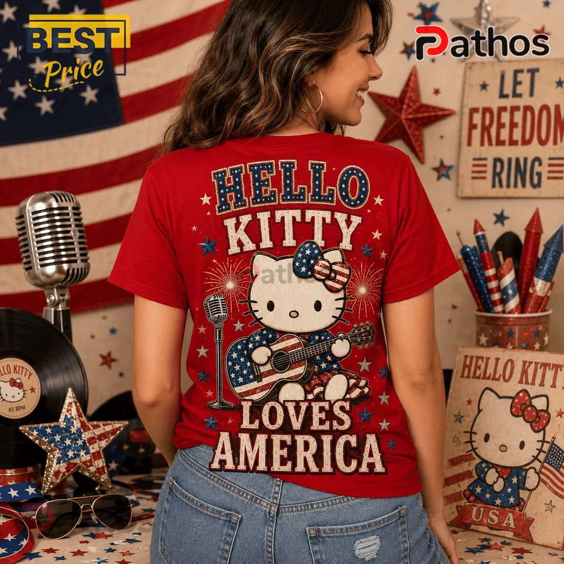 Hello Kitty x America 250 Years of Freedom 1776-2026 Patriotic T-Shirt Hello Kitty x America 250 Years of Freedom 1776-2026 Patriotic T-Shirt