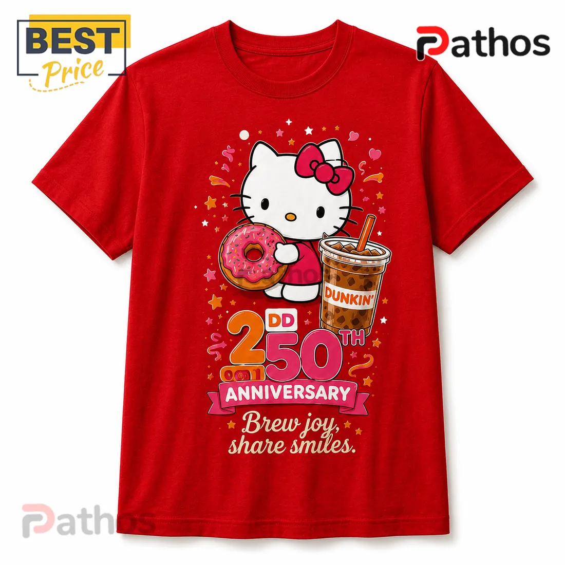 Hello Kitty x Dunkin Donuts 250th Anniversary Special Edition T-Shirt Hello Kitty x Dunkin Donuts 250th Anniversary Special Edition T-Shirt
