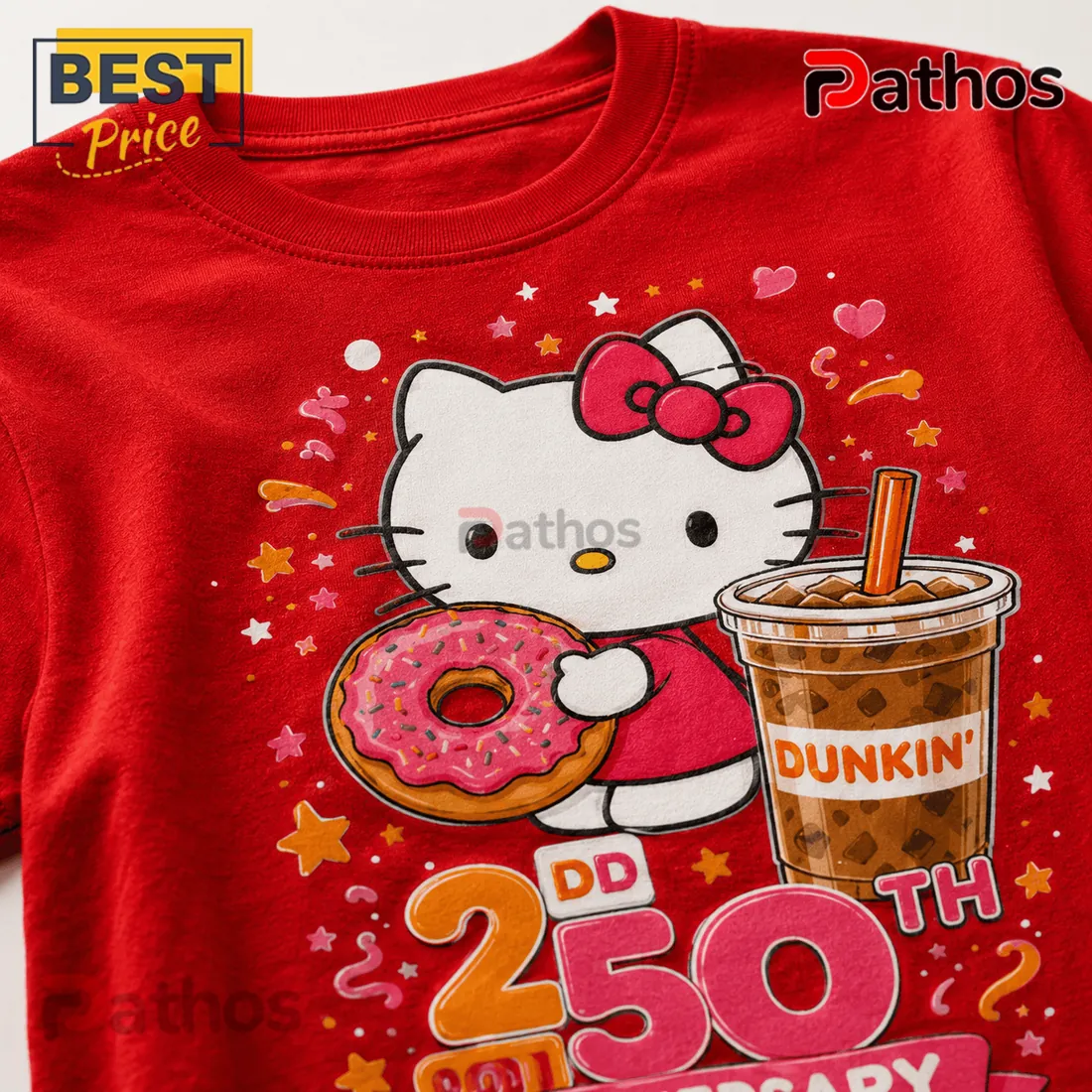 Hello Kitty x Dunkin Donuts 250th Anniversary Special Edition T-Shirt Hello Kitty x Dunkin Donuts 250th Anniversary Special Edition T-Shirt