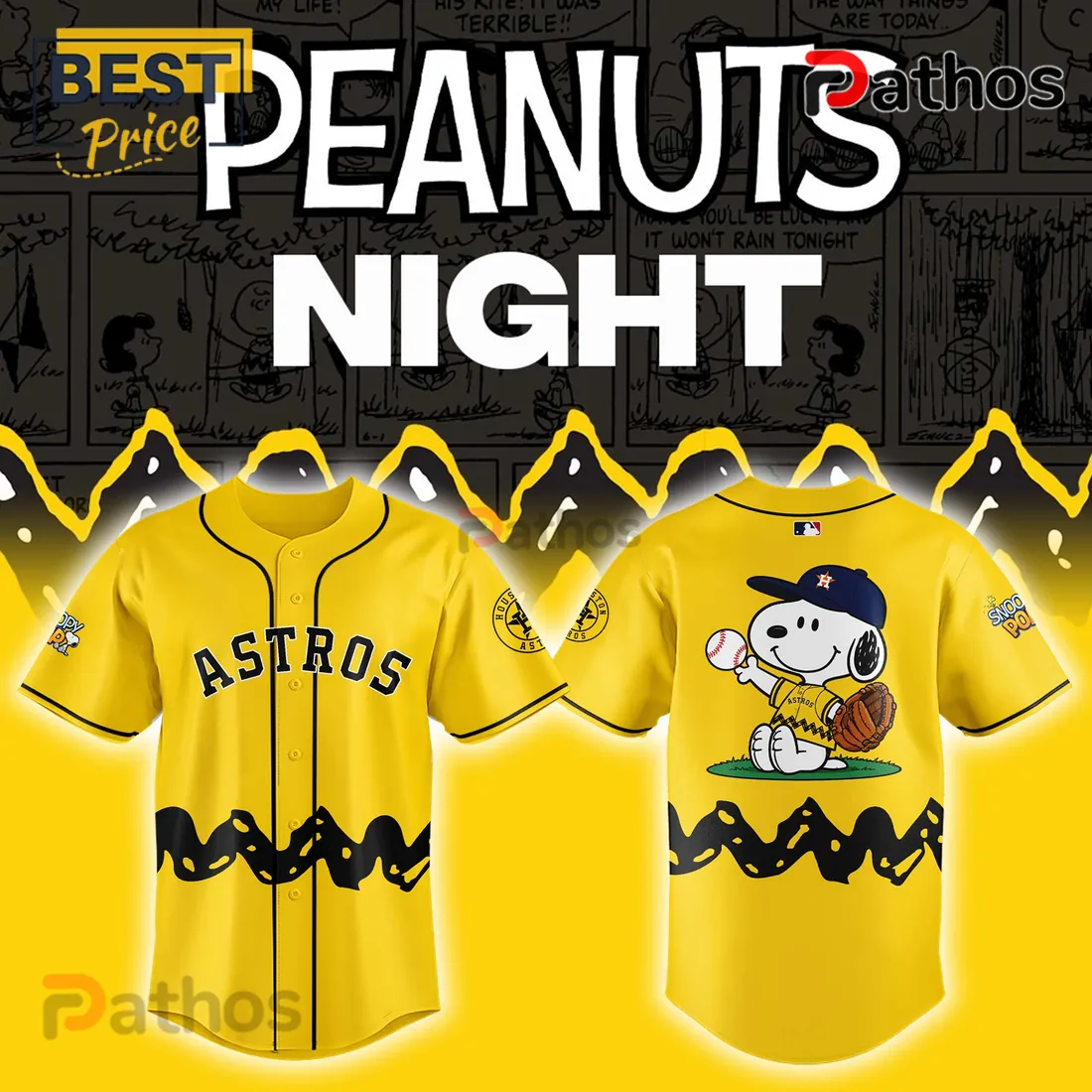 Houston Astros x Peanuts Snoopy Limited Edition Baseball Jersey Houston Astros x Peanuts Snoopy Limited Edition Baseball Jersey