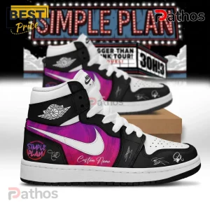 Simple Plan Bigger Than You Think Tour Pink Black High Top Shoes