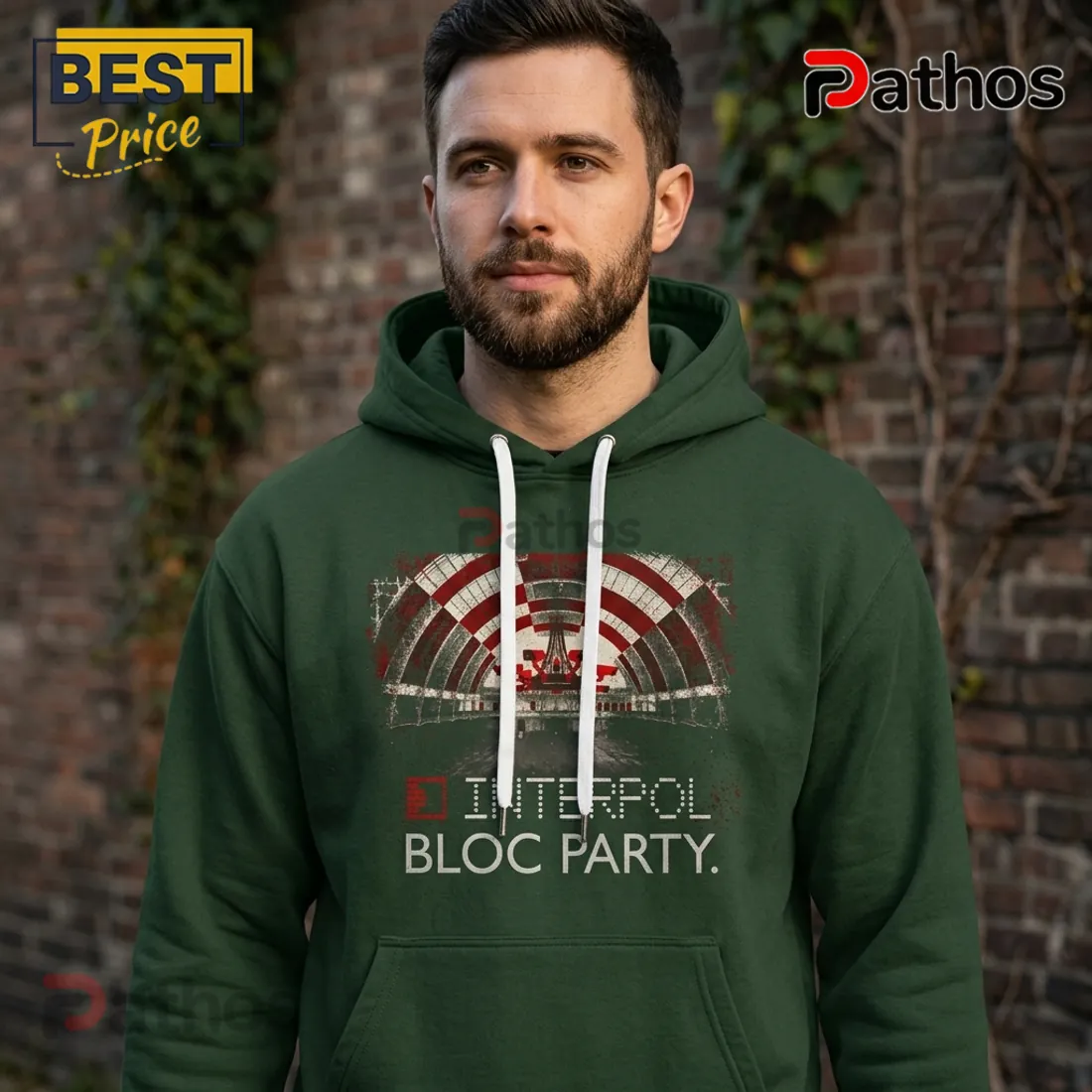 Interpol x Bloc Party UK EU Tour 2026 Dark Green Hoodie Interpol x Bloc Party UK EU Tour 2026 Dark Green Hoodie