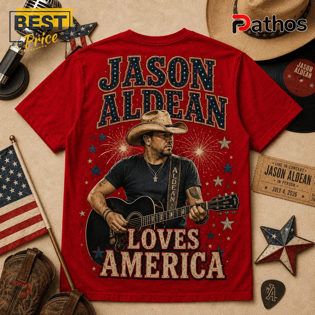 Jason Aldean America 250 Years 1776-2026 Patriotic Concert T-Shirt Jason Aldean America 250 Years 1776-2026 Patriotic Concert T-Shirt
