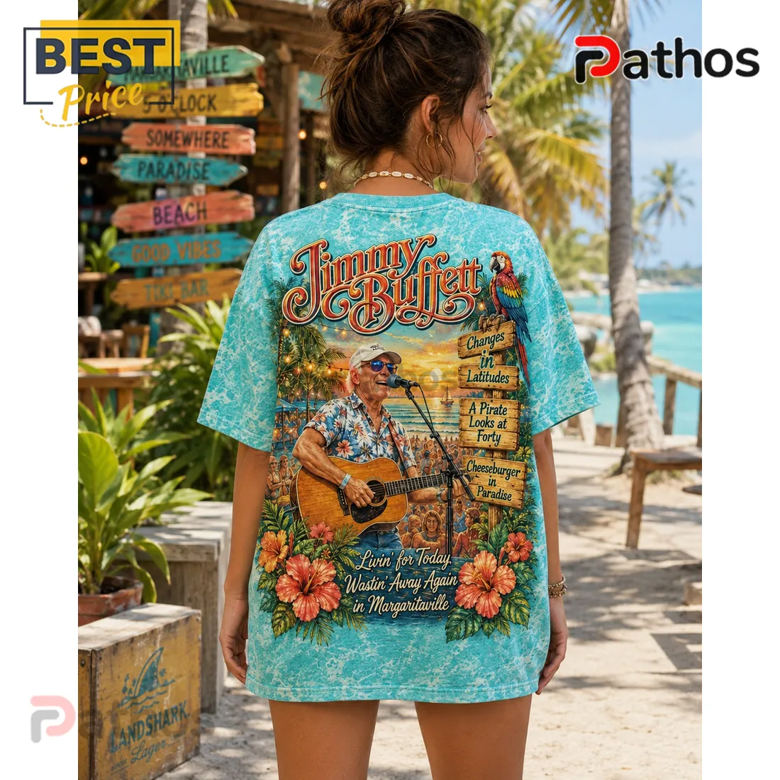 Jimmy Buffett Margaritaville Paradise Song Titles Island T-Shirt Jimmy Buffett Margaritaville Paradise Song Titles Island T-Shirt