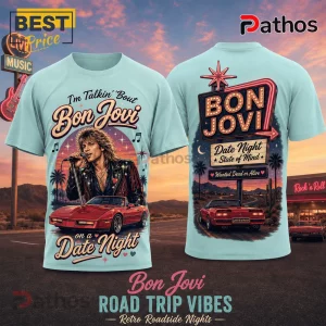 Bon Jovi Retro Roadside Nights Road Trip Vibes T-Shirt