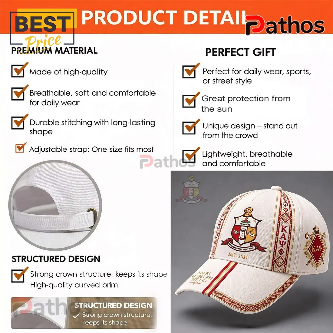 Kappa Alpha Psi 1911 Premium Baseball Cap Kappa Alpha Psi 1911 Premium Baseball Cap
