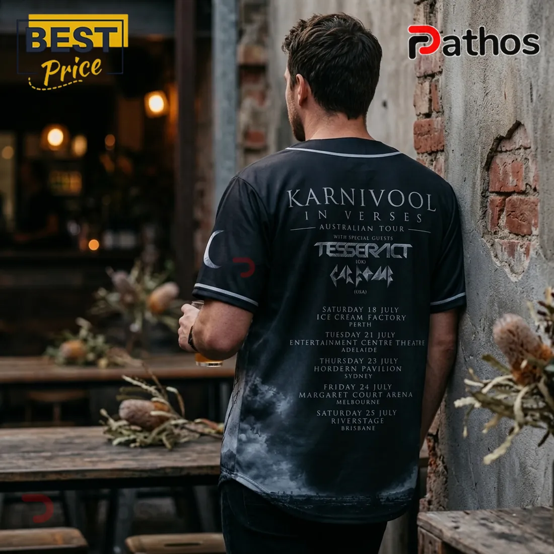 Karnivool In Verses Australian Tour Black Baseball Jersey Karnivool In Verses Australian Tour Black Baseball Jersey