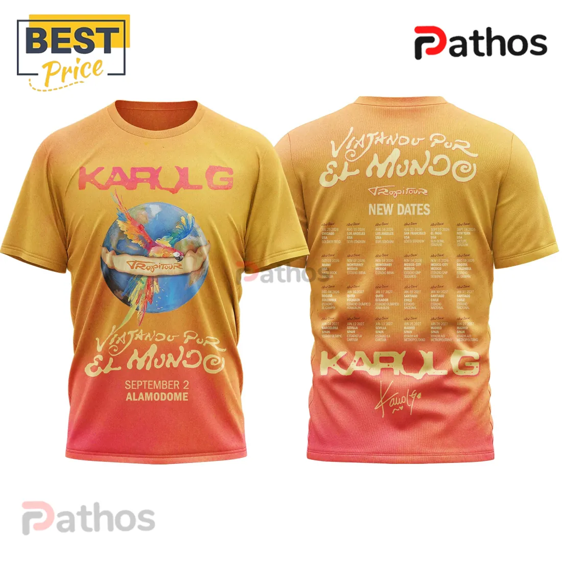 Karol G Tropitour Viajando Por El Mundo Tour Graphic T-Shirt Karol G Tropitour Viajando Por El Mundo Tour Graphic T-Shirt