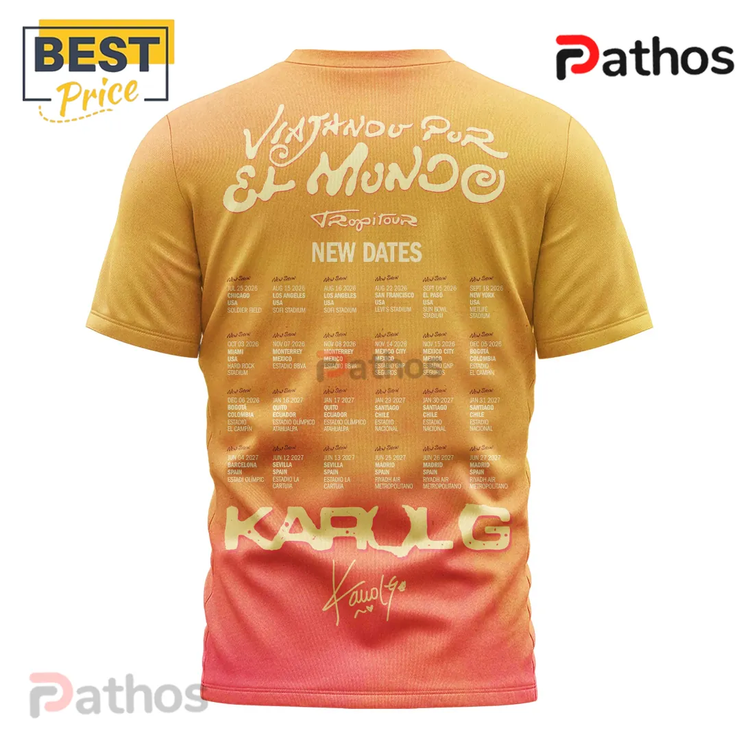 Karol G Tropitour Viajando Por El Mundo Tour Graphic T-Shirt Karol G Tropitour Viajando Por El Mundo Tour Graphic T-Shirt