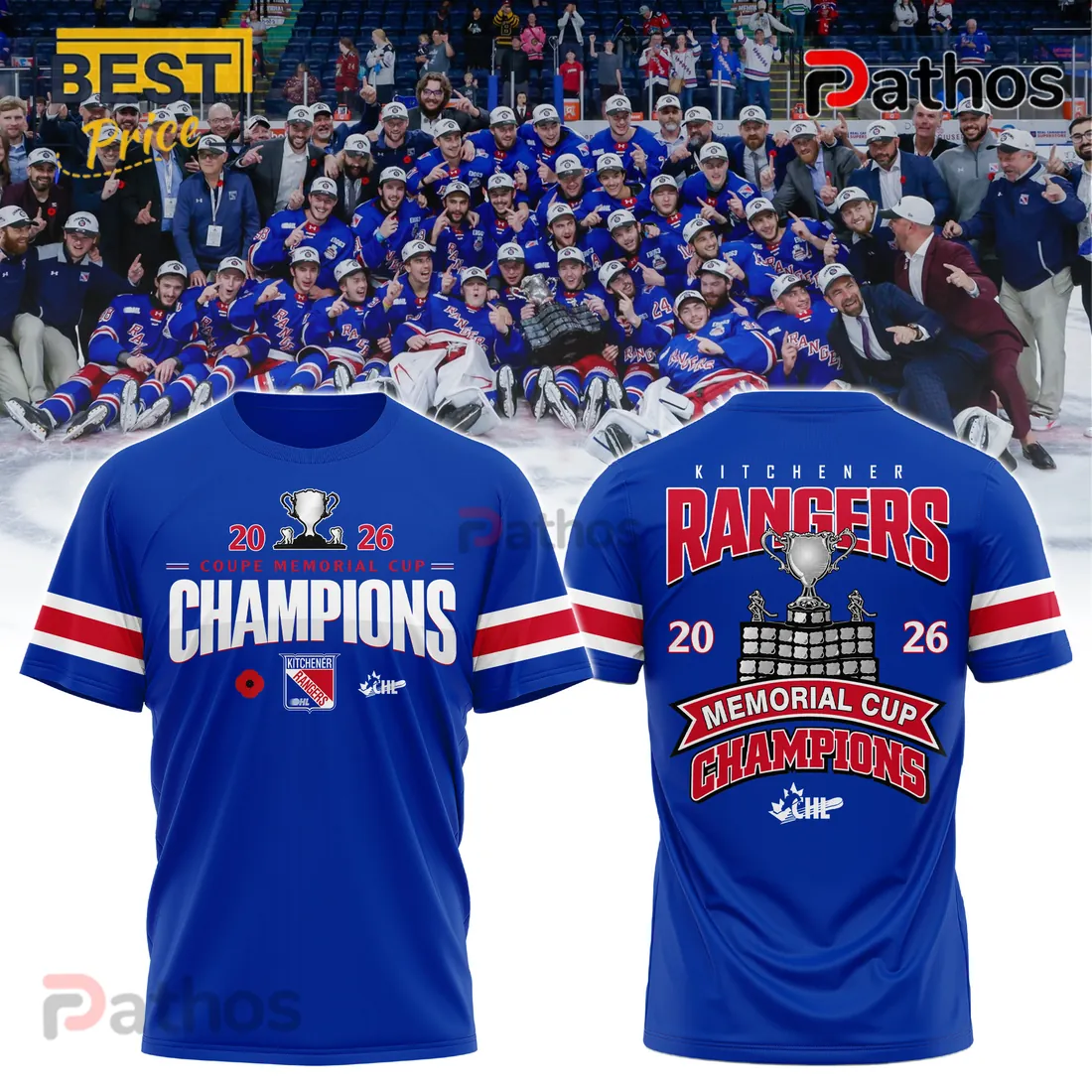 Kitchener Rangers 2026 Memorial Cup Champions Hockey T-Shirt Kitchener Rangers 2026 Memorial Cup Champions Hockey T-Shirt