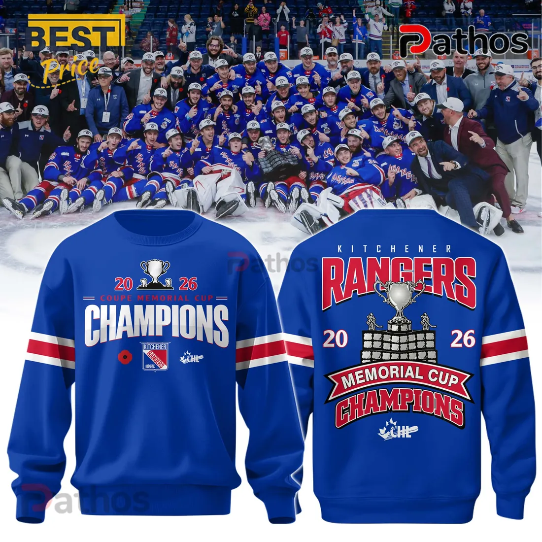 Kitchener Rangers 2026 Memorial Cup Champions Hockey T-Shirt Kitchener Rangers 2026 Memorial Cup Champions Hockey T-Shirt