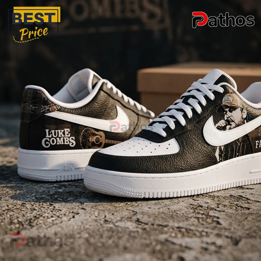 Luke Combs x Fast Car Signature Custom Air Force 1 Shoes Luke Combs x Fast Car Signature Custom Air Force 1 Shoes